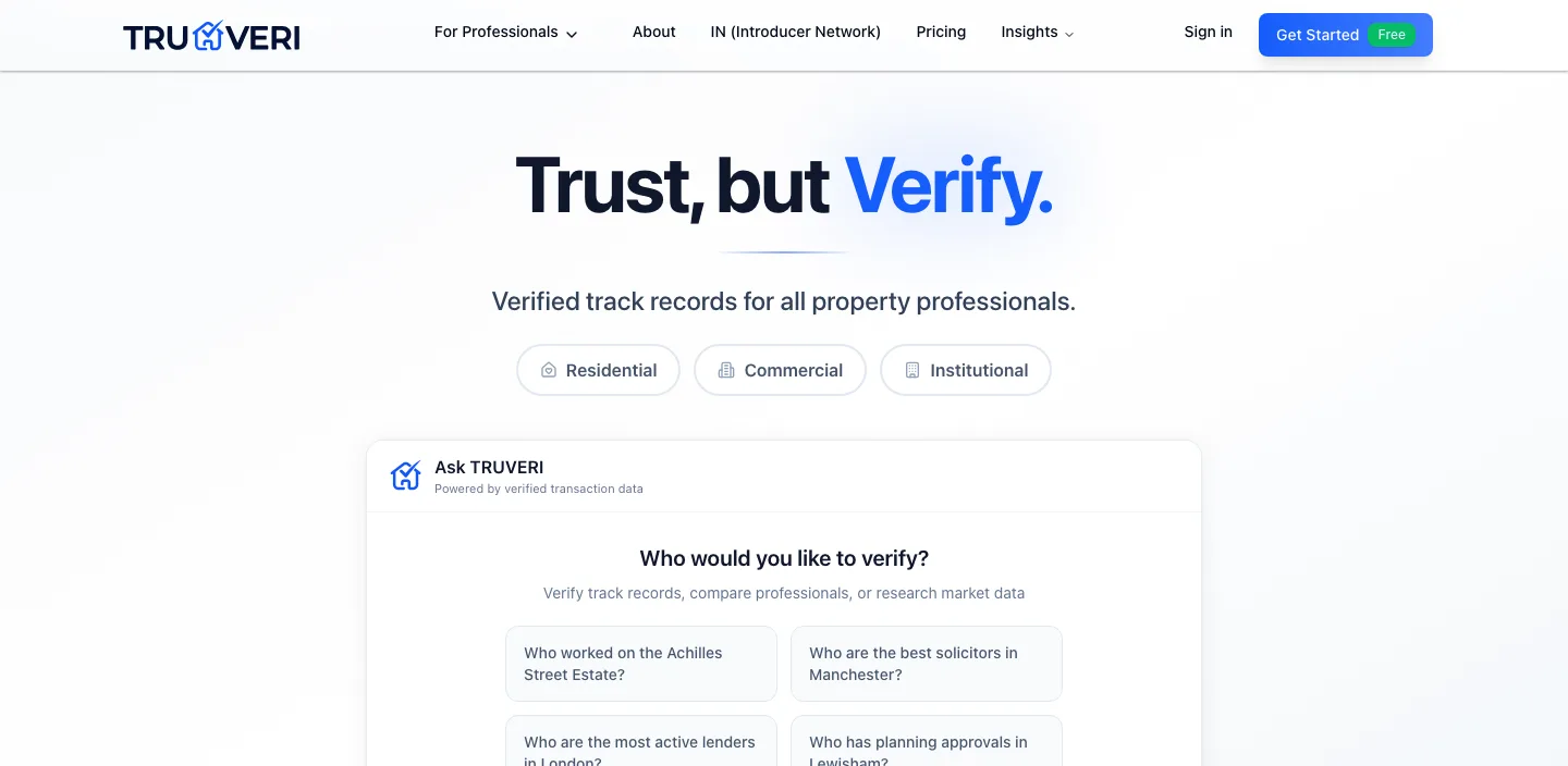 TRUVERI homepage